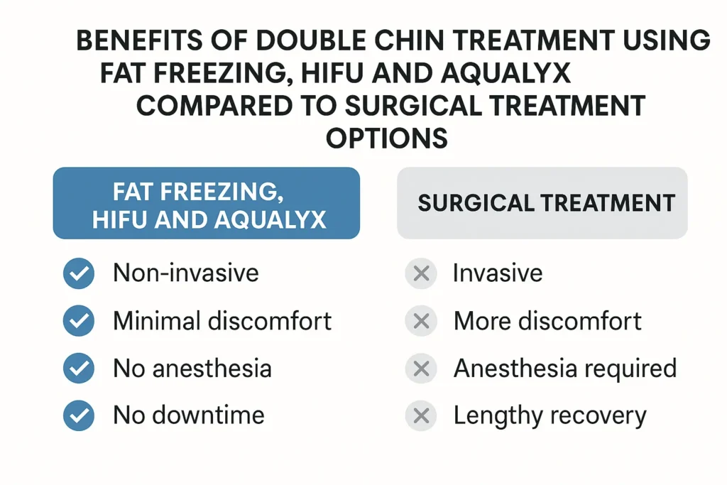 Graphic about the benefits of double chin treatment Shipston-on-Stour - from LA LIPO