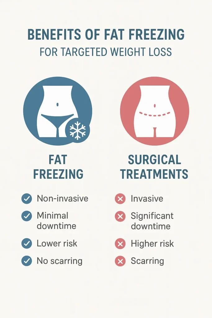 graphic showing the benefits of fat freezing Shipston-on-Stour