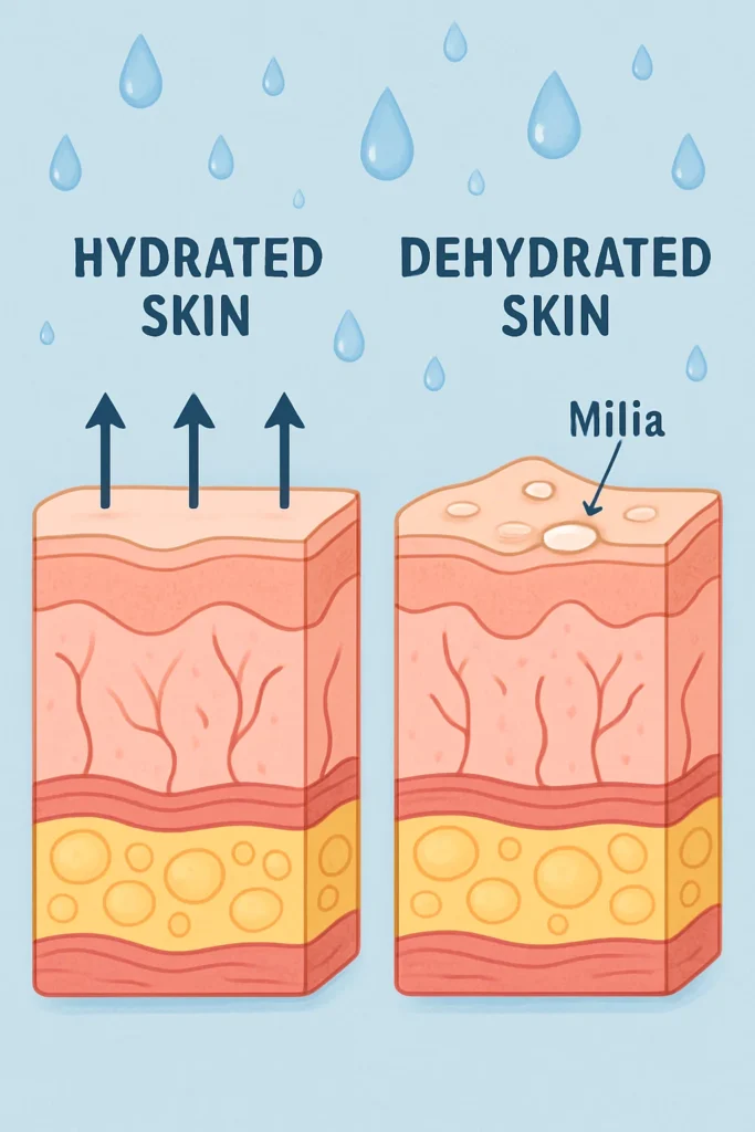 The importance of hydration and milia production Shipston-on-Stour